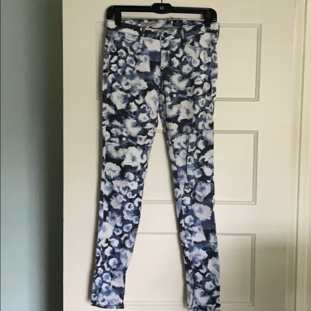AG blue and white printed jeans